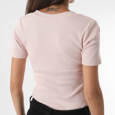 Calvin Klein - Tee Shirt Col V Femme 3274 Rose