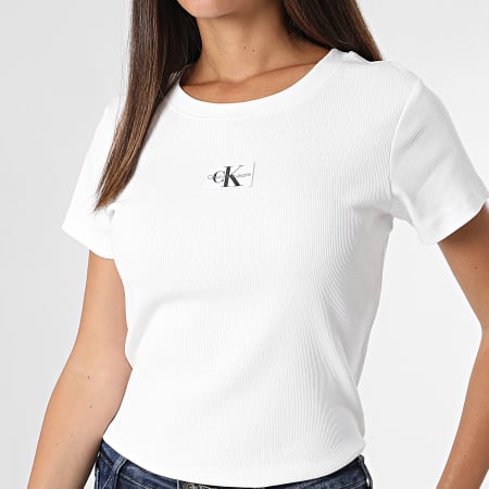 Calvin Klein - Camiseta Slim Mujer 3358 Blanca
