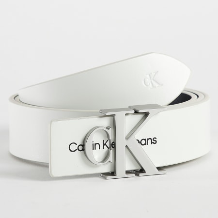 Calvin Klein - Cinturón de mujer Monogram Hardware Beige claro