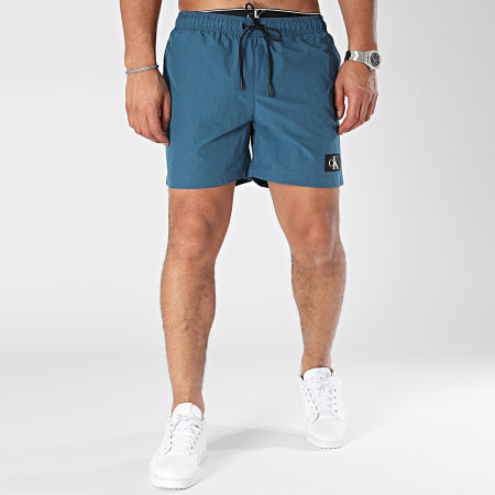 Calvin Klein - Shorts de baño Medium Double WB 0981 Azul Marino