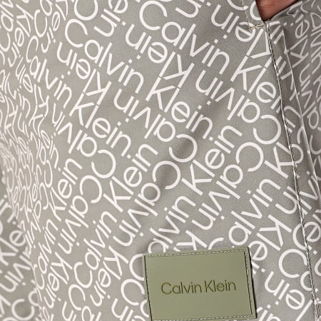 Calvin Klein - Bañador Short Mediano Cordón Estampado 0944 Caqui Verde