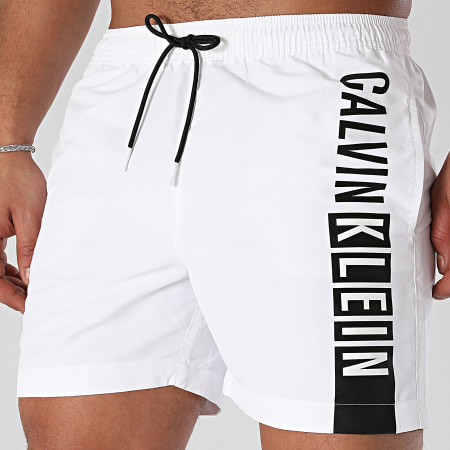 Calvin Klein - Pantaloncini da bagno Medium Drawstring Graphic 0991 Bianco