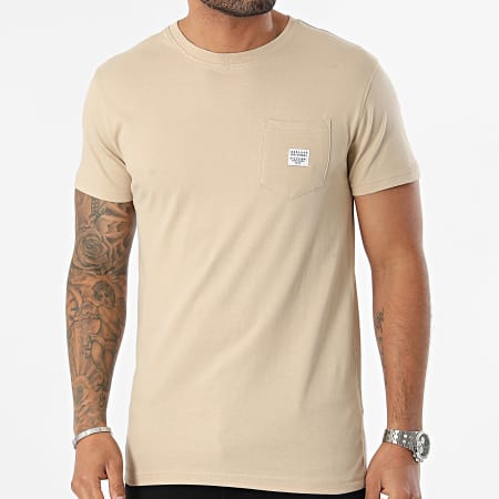 Deeluxe - Basito P1001M Camiseta de bolsillo beige