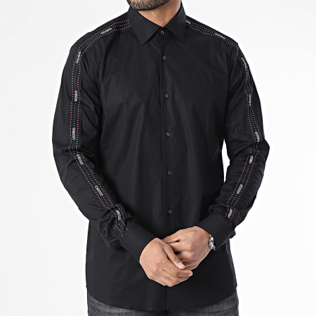 HUGO - Camisa de manga larga Verdon 50508567 Negro