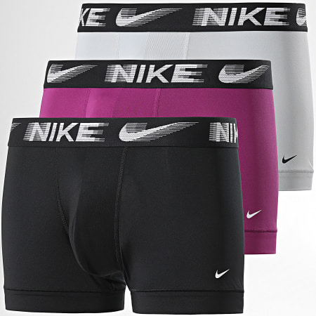 Nike - Juego de 3 bóxers Dri-Fit Essential Micro KE1156 Negro Gris Morado