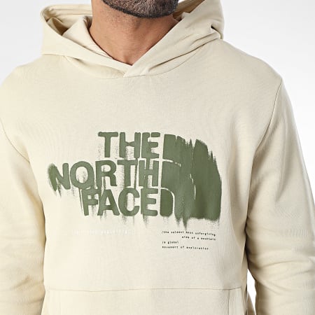 The North Face - Sweat Capuche Graphic Hoodie 3 A87ET Beige Vert aki