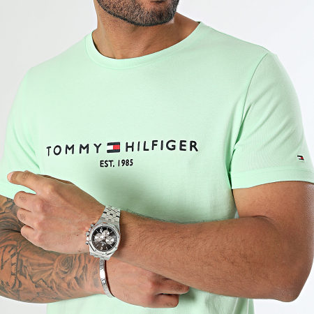 Tommy Hilfiger - 1797 Maglietta con logo verde chiaro