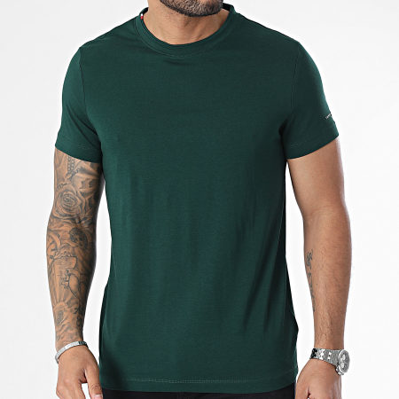 Tommy Hilfiger - Tee Shirt Slim Logo Sleeve 3892 Vert Foncé