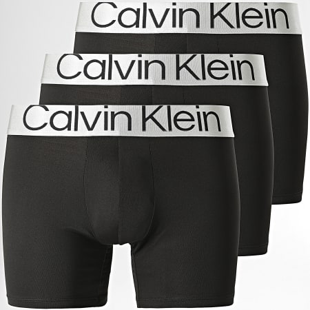 Calvin Klein - Juego de 3 calzoncillos NB3075A Negro Plata