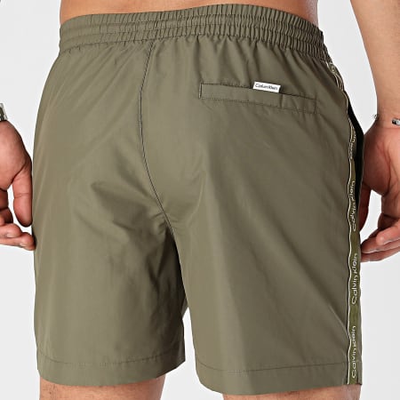 Calvin Klein - Pantalones cortos de baño Medium Drawstring 0955 Caqui Verde