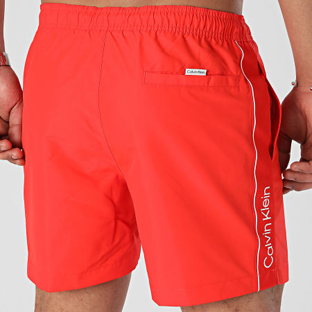 Calvin Klein - Shorts de baño medianos con cordón 0958 Rojo