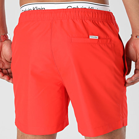 Calvin Klein - Shorts de baño Medium Double WB 0957 Rojo