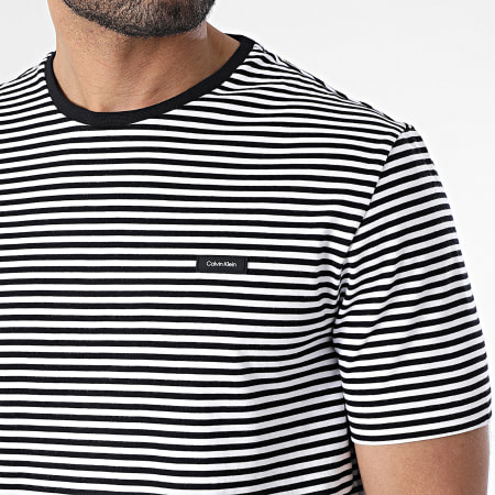 Calvin Klein - Tee Shirt A Rayures Stripe 2520 Noir Blanc