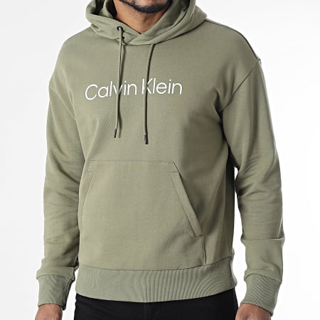 Calvin Klein - Felpa con cappuccio Hero Logo Comfort 1345 Verde Khaki