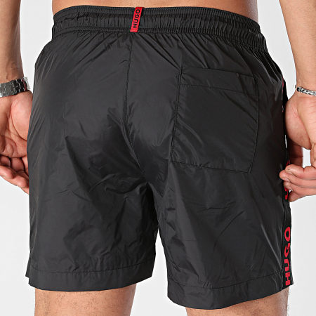 HUGO - Pantalones cortos de baño FAB 50500973 Negro Rojo