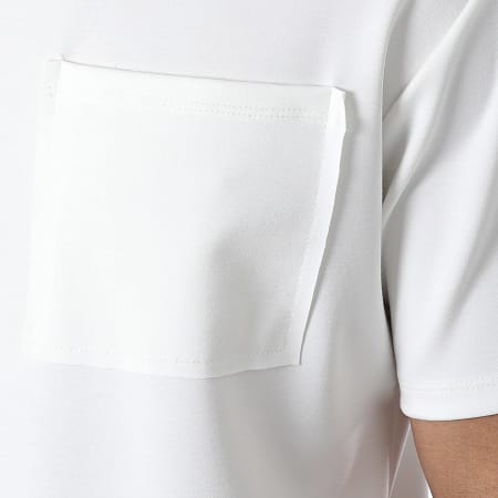 KZR - Camiseta blanca con bolsillo