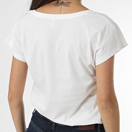 Only - Tee Shirt Col V Femme Winnie Blanc