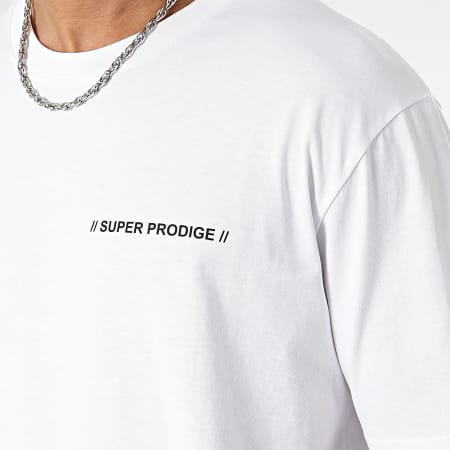Super Prodige - Tee Shirt Oversize Large Manga Blanc