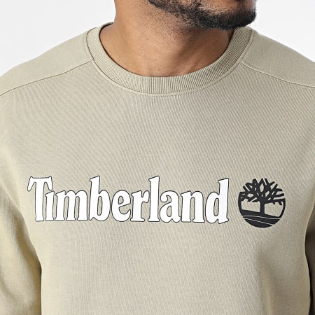 Timberland - Felpa girocollo Logo Lineare A5UJY Verde Khaki