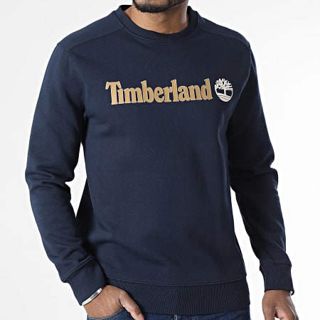Timberland - Sweat Crewneck Linear Logo A5UJY Bleu Marine