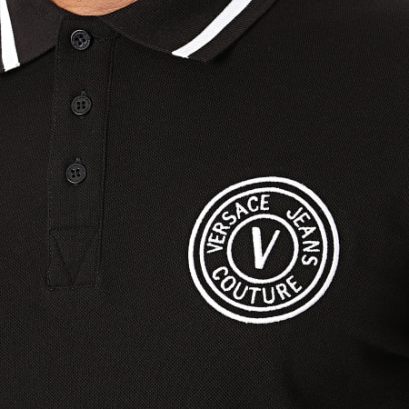Versace Jeans Couture - Polo Manches Courtes Vemblem 76GAGT03-CJ01T Noir