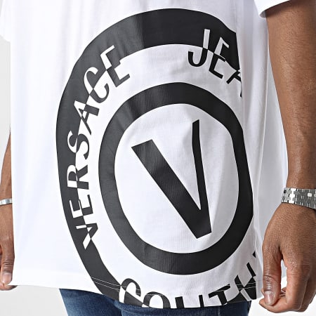 Versace Jeans Couture - Tee Shirt Oversize large Vemblem Seas 76GAHT05-CJ00T Blanc