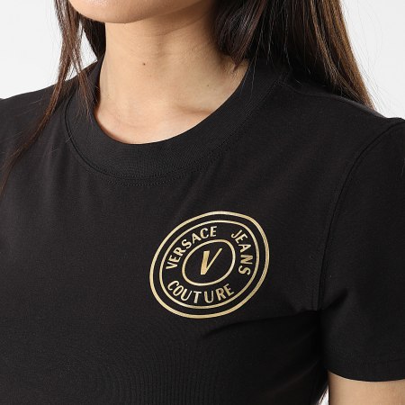Versace Jeans Couture - Camiseta mujer 76HAHT02-CJ03T Negra