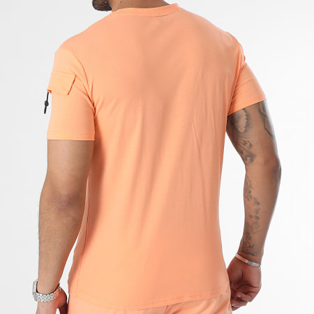 Zayne Paris  - Conjunto de camiseta naranja y pantalón corto de jogging