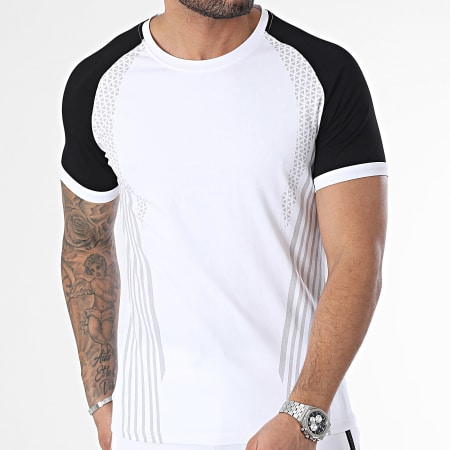 Zayne Paris  - Set di maglietta bianca e nera e pantaloncini da jogging