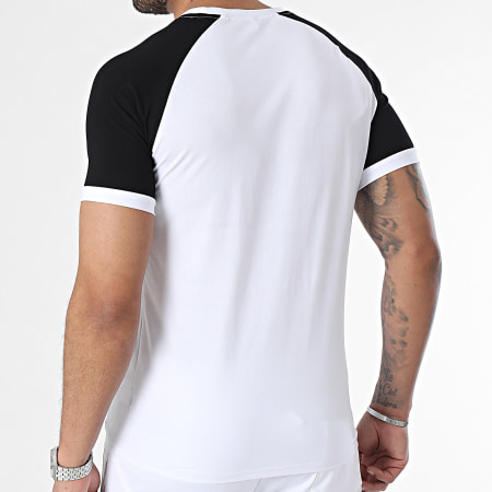 Zayne Paris  - Conjunto de camiseta blanca negra y pantalón corto de jogging