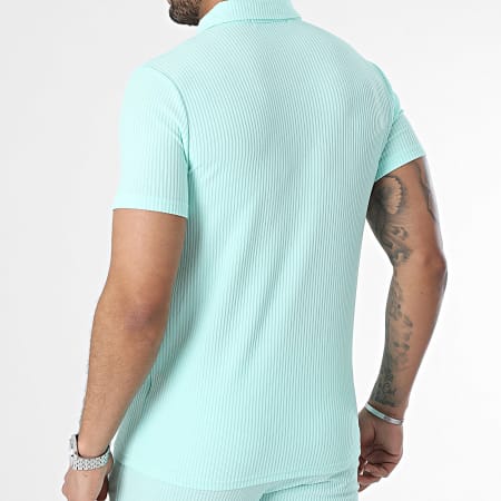 Zayne Paris  - Set di maglietta con scollo a zip e pantaloncini da jogging verde chiaro