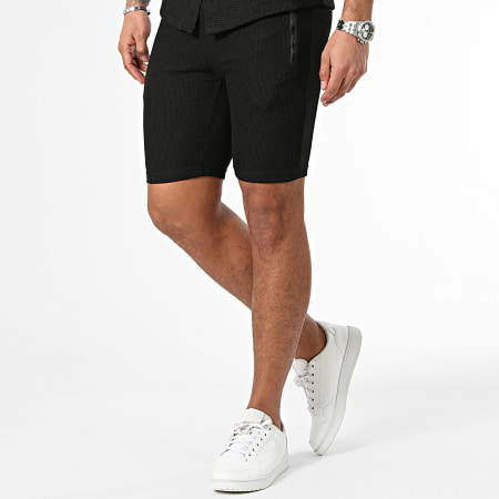 Zayne Paris  - Zwart shirt met korte mouwen en joggingshortset