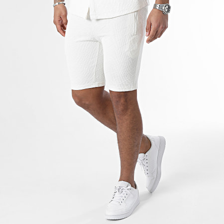 Zayne Paris  - Set camicia a maniche corte e pantaloncini da jogging beige
