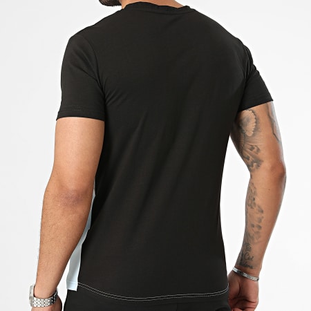 Zayne Paris  - Conjunto de camiseta negra celeste y pantalón corto de jogging