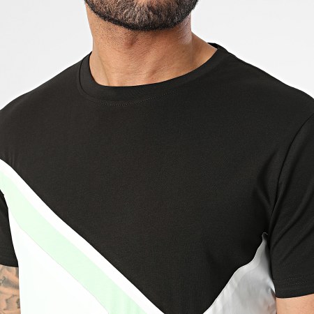 Zayne Paris  - Ensemble Tee Shirt Et Short Jogging Noir Vert Clair