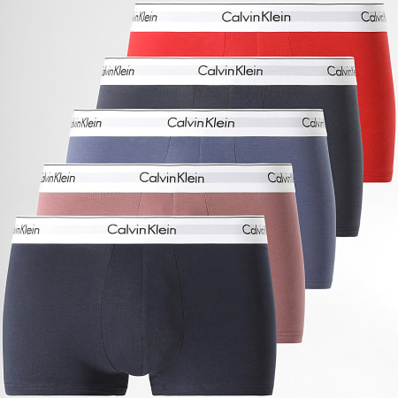 Calvin Klein - Set De 5 Boxers NB3774A Azul Marino Rojo Gris Carbón Rosa