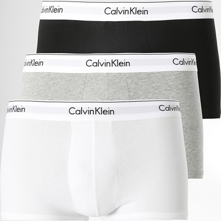 Calvin Klein - Set di 3 boxer NB2380A Bianco Nero Grigio Heather