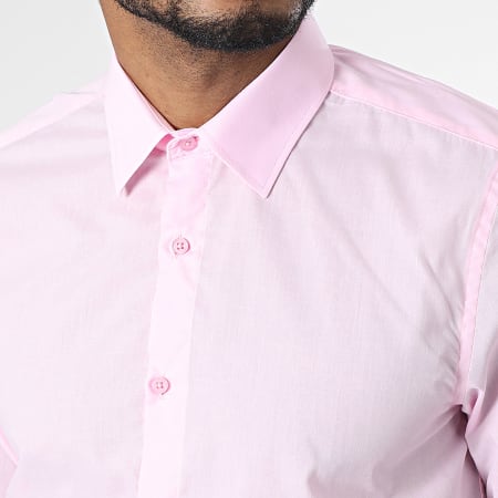 Classic Series - Camisa de manga larga slim rosa