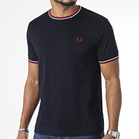 Fred Perry - Maglietta Twin Tipped M1588 blu navy