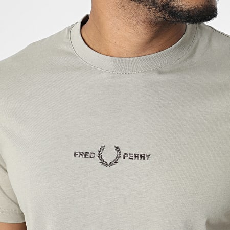 Fred Perry - M4580 Maglietta grigia con logo ricamato