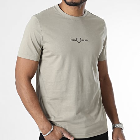 Fred Perry - M4580 Camiseta gris con logotipo bordado