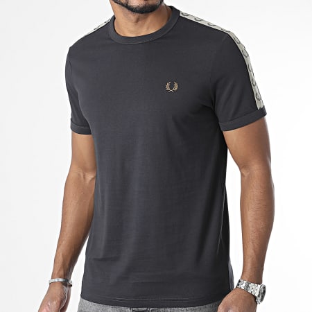 Fred Perry - Tee Shirt A Bandes Contrast Tape Ringer M4613 Noir