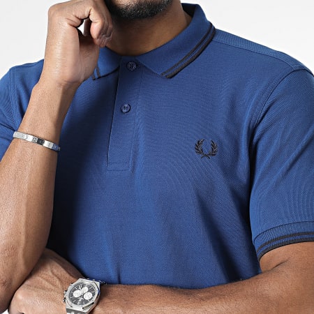 Fred Perry - Polo manica corta Twin Tipped M3600 blu royal