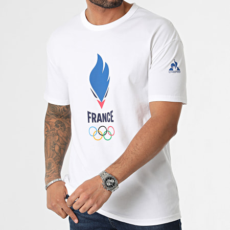 Le Coq Sportif - Maglietta Efro Giochi Olimpici 2024 2410046 Bianco
