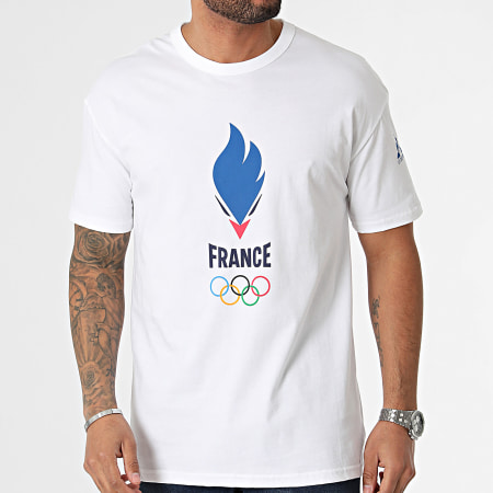 Le Coq Sportif - Tee Shirt Efro Jeux Olympiques 2024 2410046 Blanc