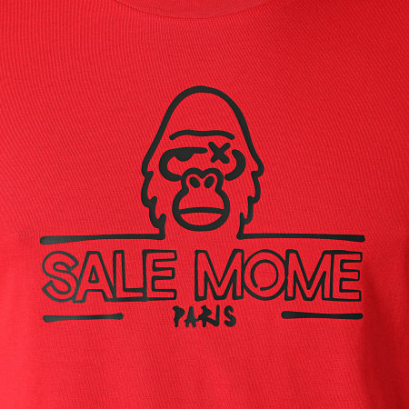 Sale Môme Paris - Outline Graffiti Gorilla Tee Shirt Rosso Nero