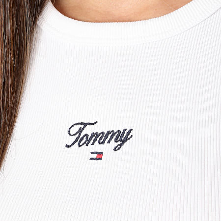 Tommy Jeans - Camiseta de tirantes Slim Mujer Script 7838 Blanco