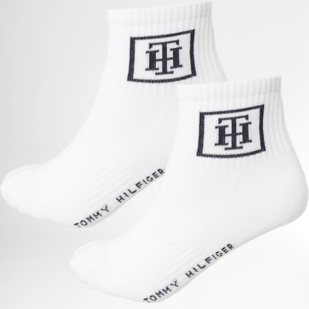 2 pares de calcetines altos para hombre Tommy Hilfiger 701224099 White 001