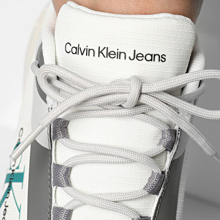 Calvin Klein - Eva Runner Low Lace 0968 Bianco Creamy White Stormfront Fan Sneakers