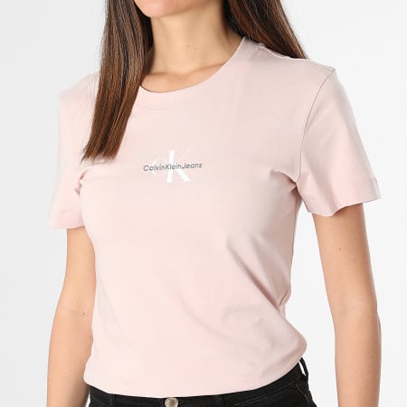 Calvin Klein - Tee Shirt Col Rond Femme 2564 Rose Clair